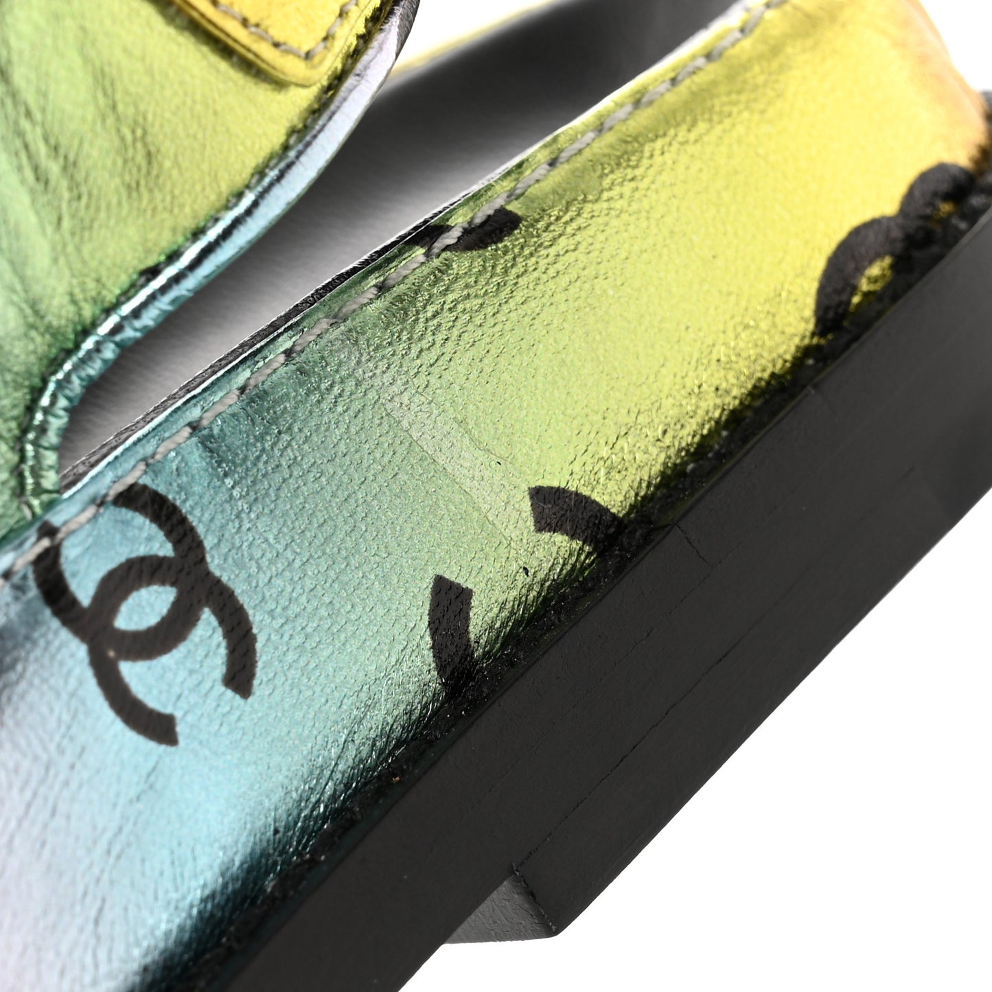 Laminated Lambskin Printed CC Dad Sandals 36 Multicolor