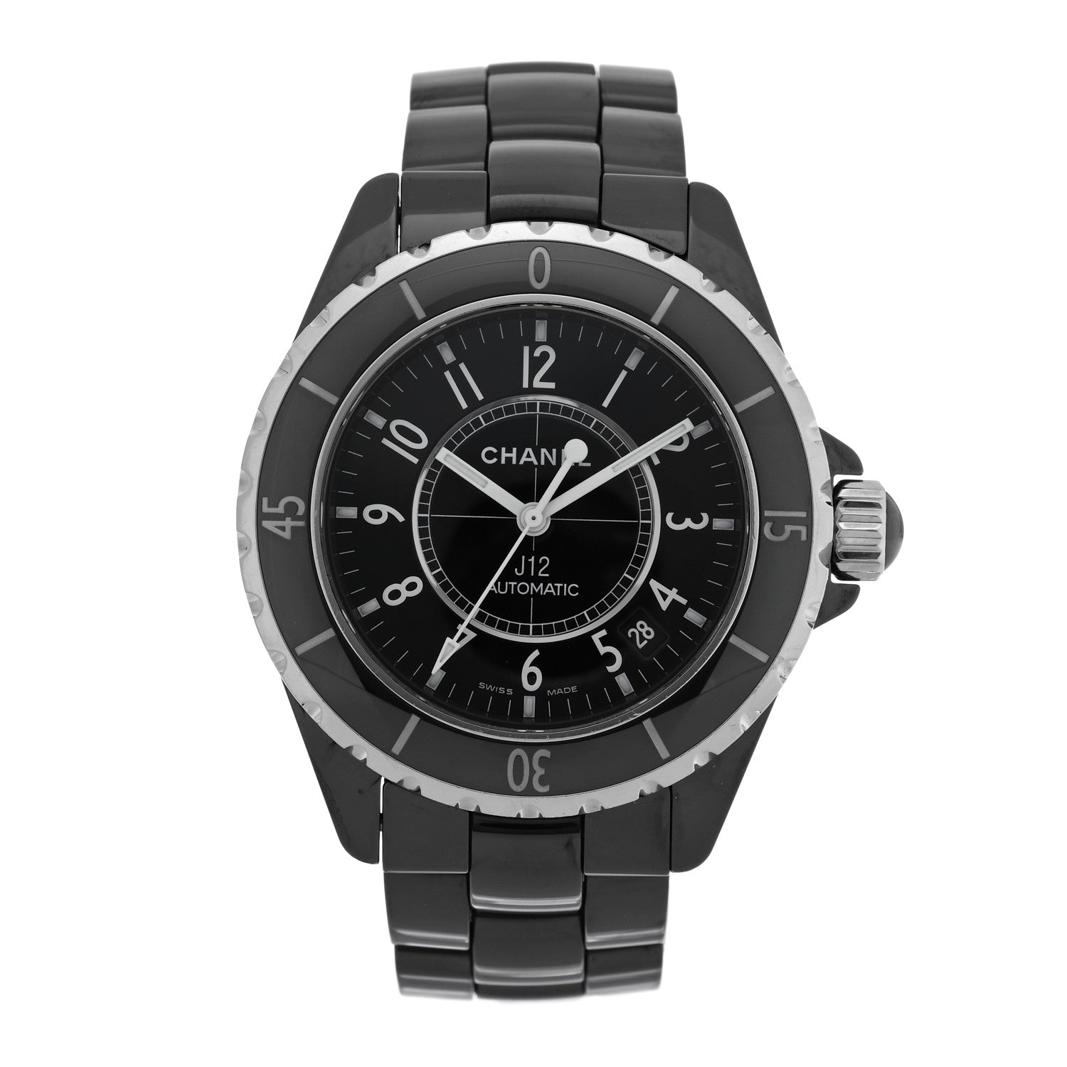 Chanel Stainless Steel Ceramic 38mm J12 Automatic Watch Black 1 of 5