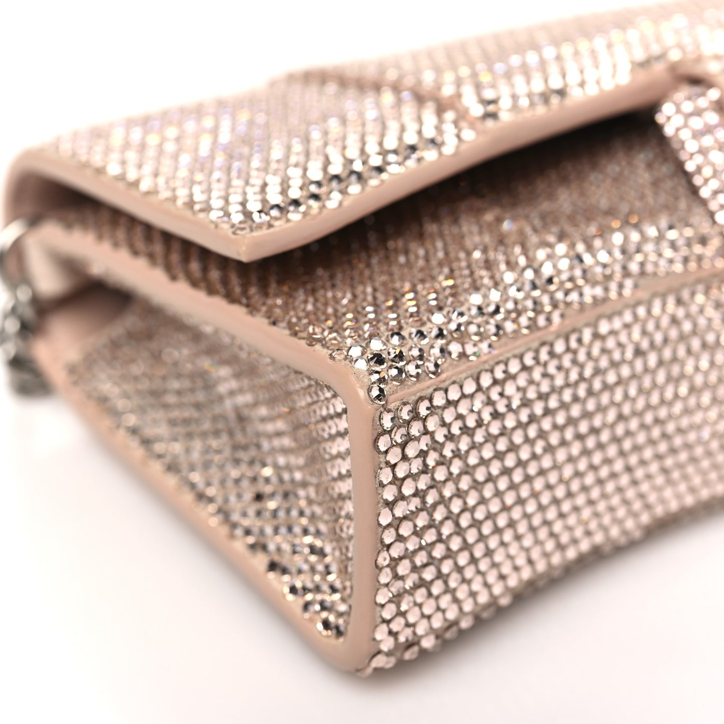 Strass Suede Crystal Hourglass Chain Bag Rose Gold