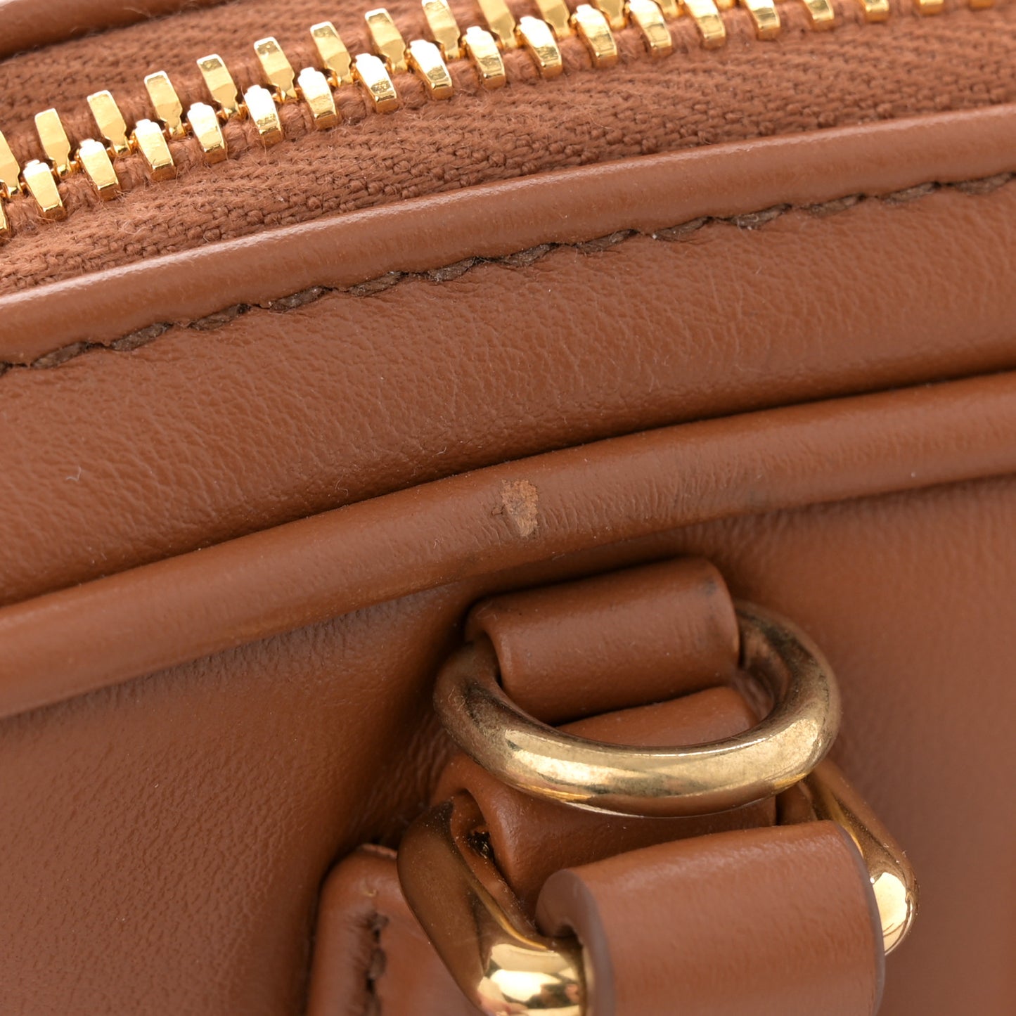 Calfskin Mini Arcadie Top Handle Bag Cognac