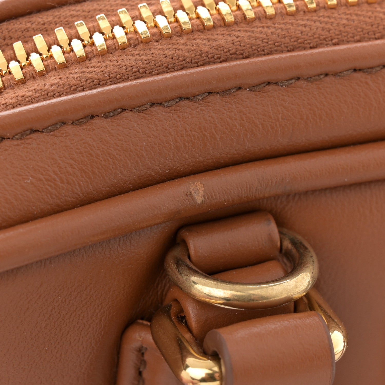 Miu Miu Calfskin Mini Arcadie Top Handle Bag Cognac 11 of 11
