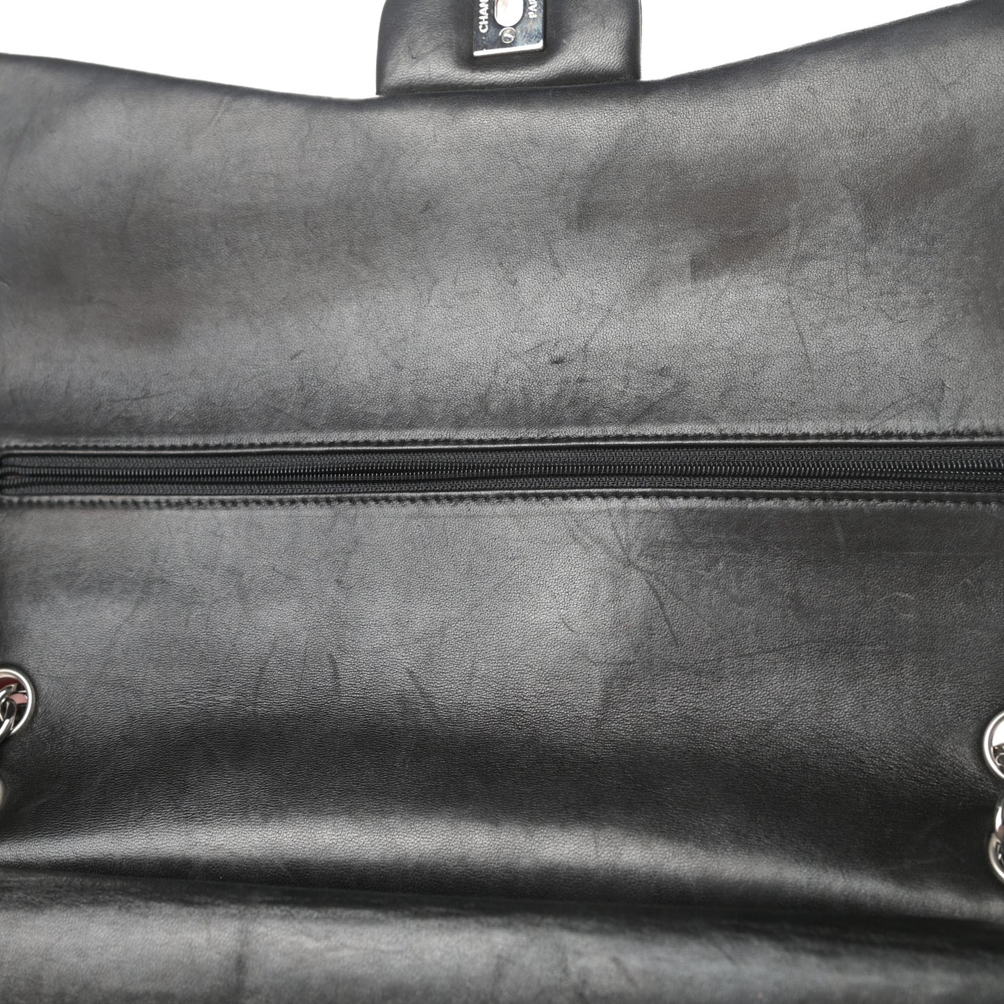 Lambskin Quilted Maxi Double Flap Black