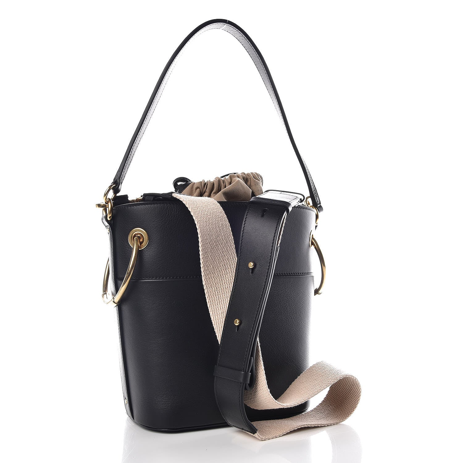 Chloe Smooth Calfskin Small Roy Bucket Bag Black 4 of 11