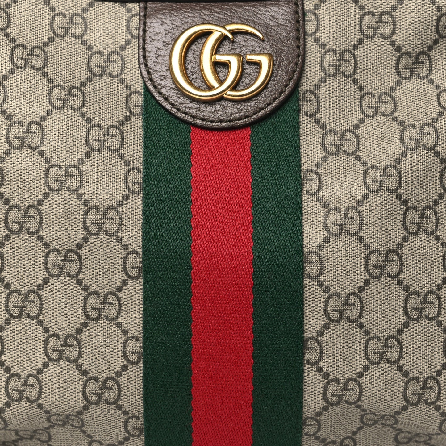 GG Supreme Monogram Web Small Ophidia Half Moon Hobo Brown