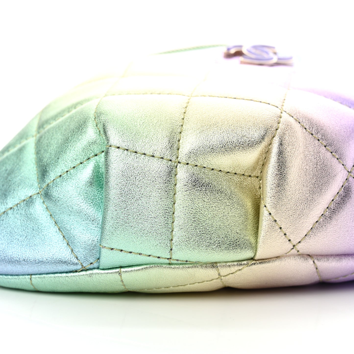 Gradient Metallic Lambskin Quilted Walking Mood Waist Bag Fanny Pack Pink Purple Green