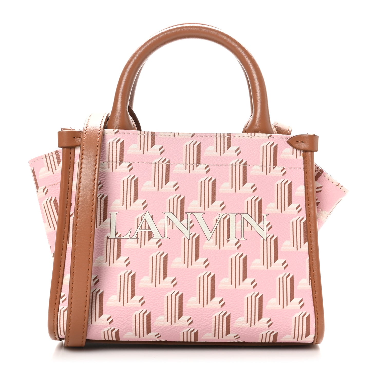 Calfskin Canvas 3D JL Printed Nano In & Out Tote Pink
