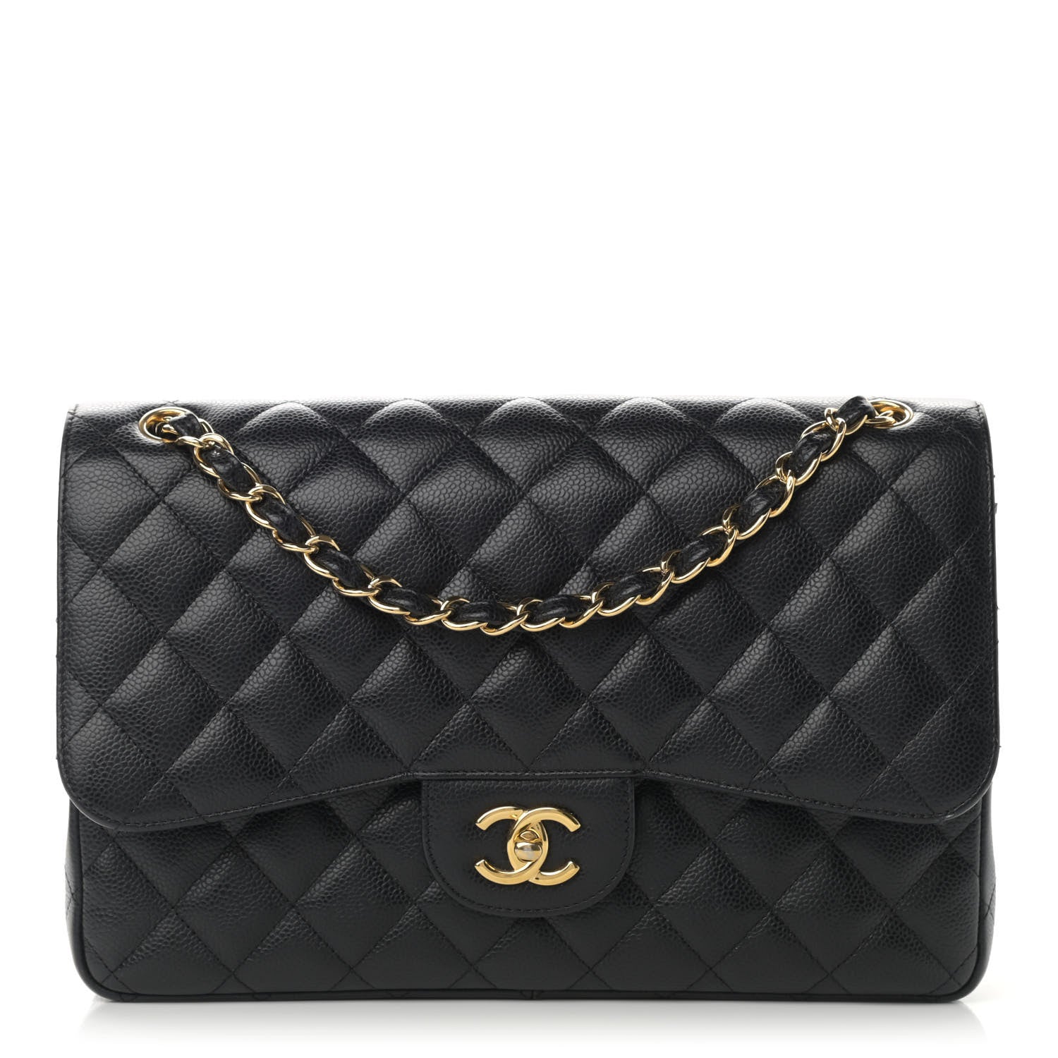 Chanel Caviar Quilted Jumbo Double Flap Black 1 of 12