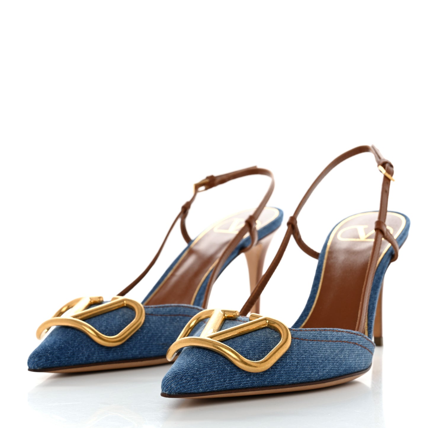 Denim Vlogo Slingback 80mm Pumps 36 Denim Selleria