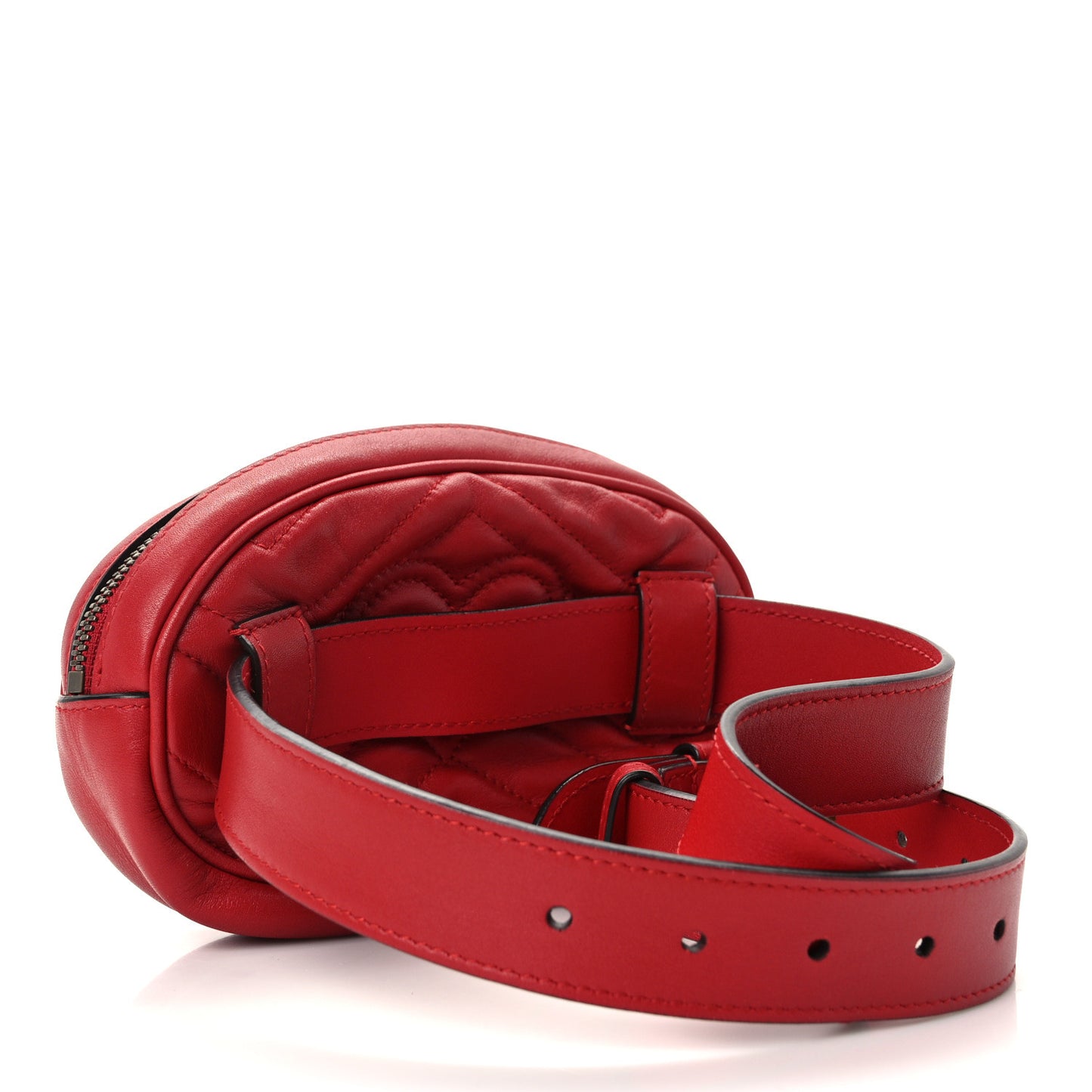 Calfskin Matelasse GG Marmont Belt Bag 75 30 Hibiscus Red