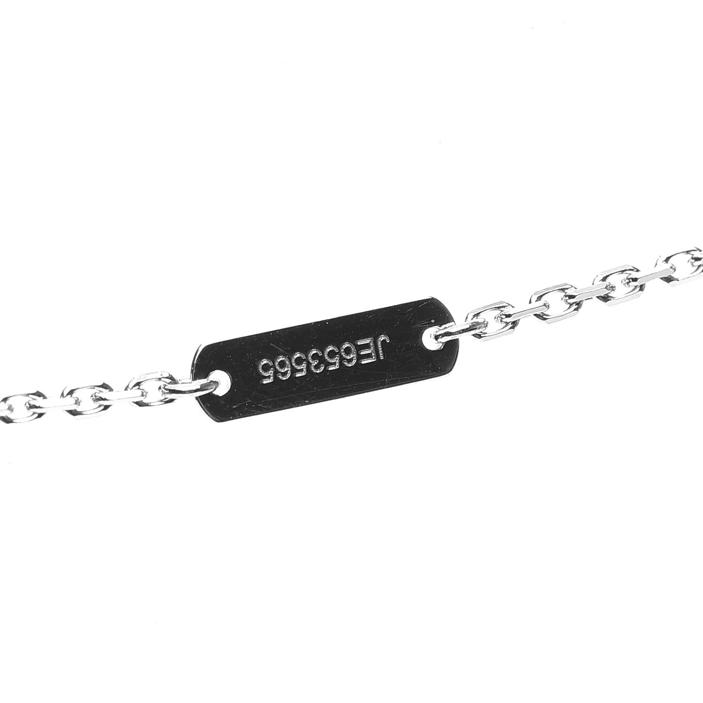 18K White Gold Diamond Perlee Pendant Necklace