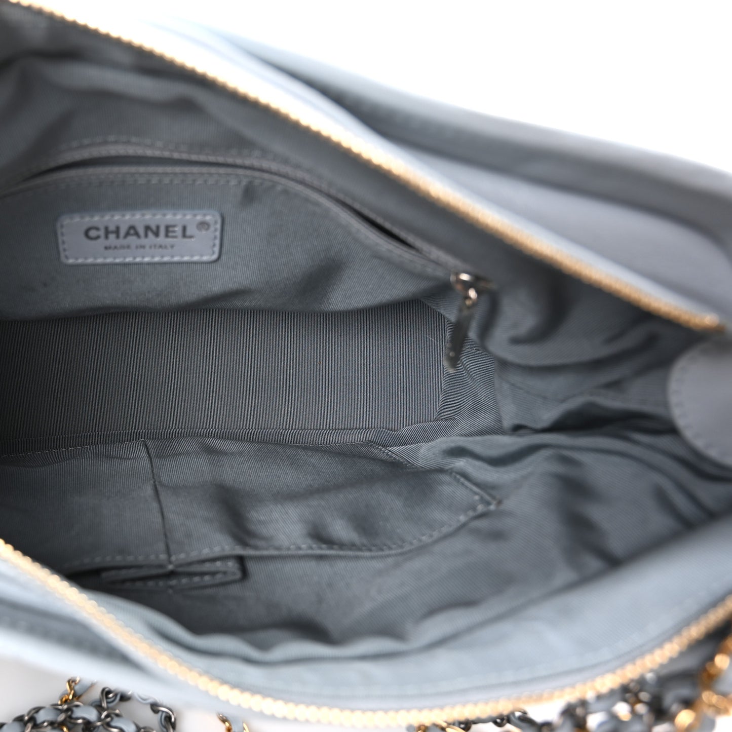 Aged Calfskin Quilted Medium Gabrielle Hobo Light Blue