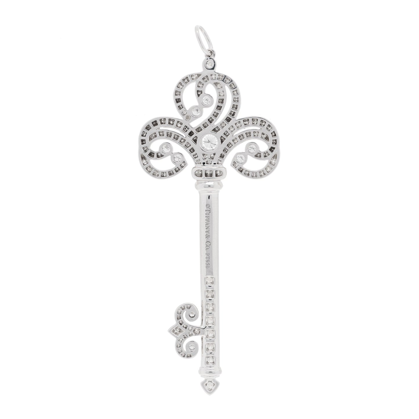 Platinum Diamond Enchant Heart Key Pendant