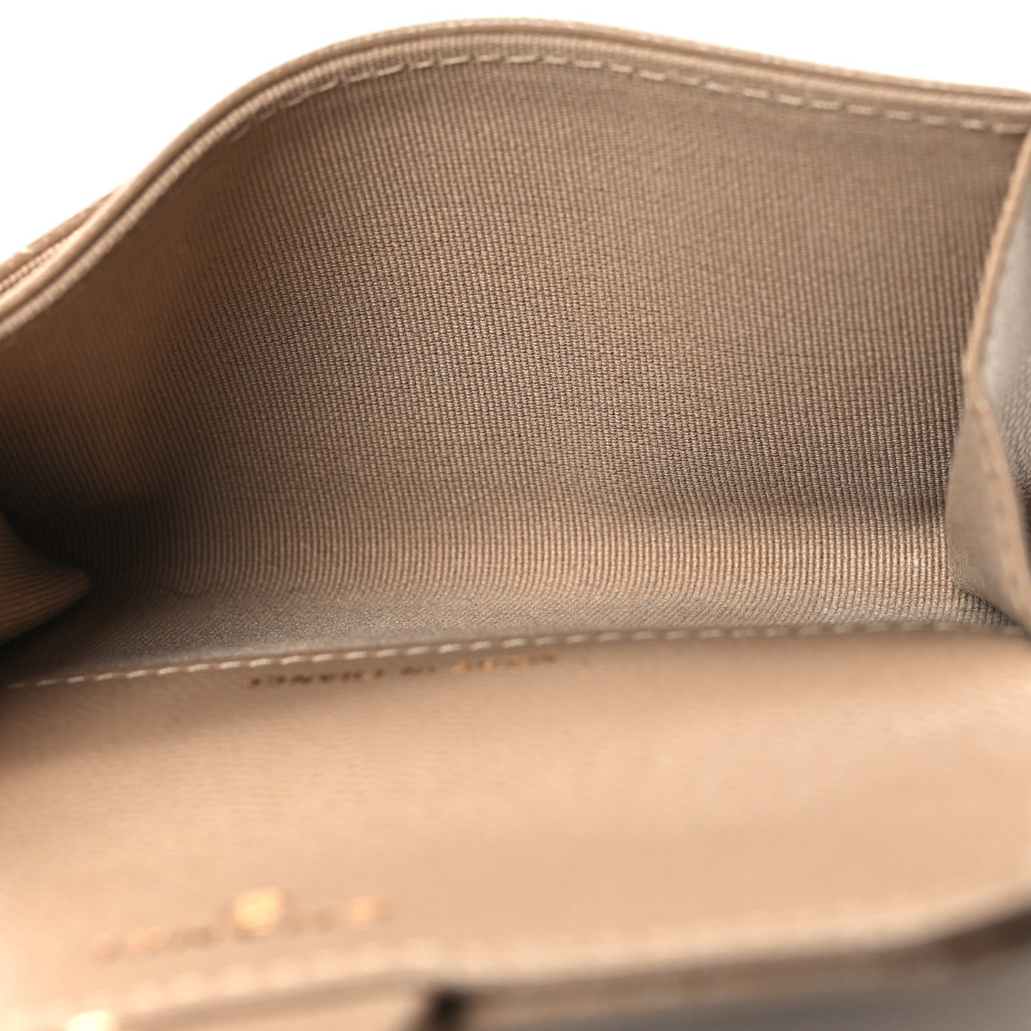 Caviar Quilted Flap Card Holder Wallet Dark Beige