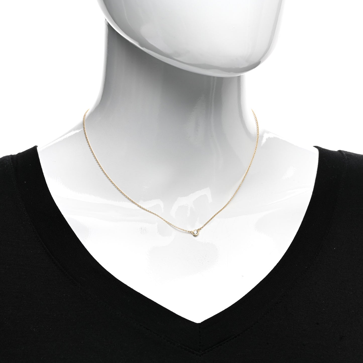 18K Yellow Gold Diamond .14ct Elsa Peretti Diamonds by the Yard Pendant Necklace