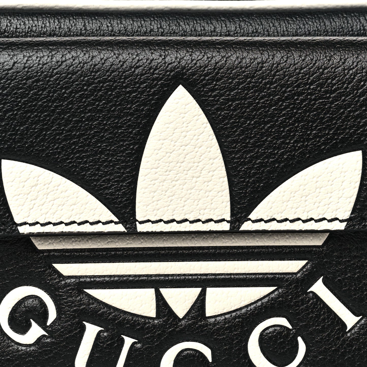 X ADIDAS Textured Dollar Calfskin Belt Bag Black