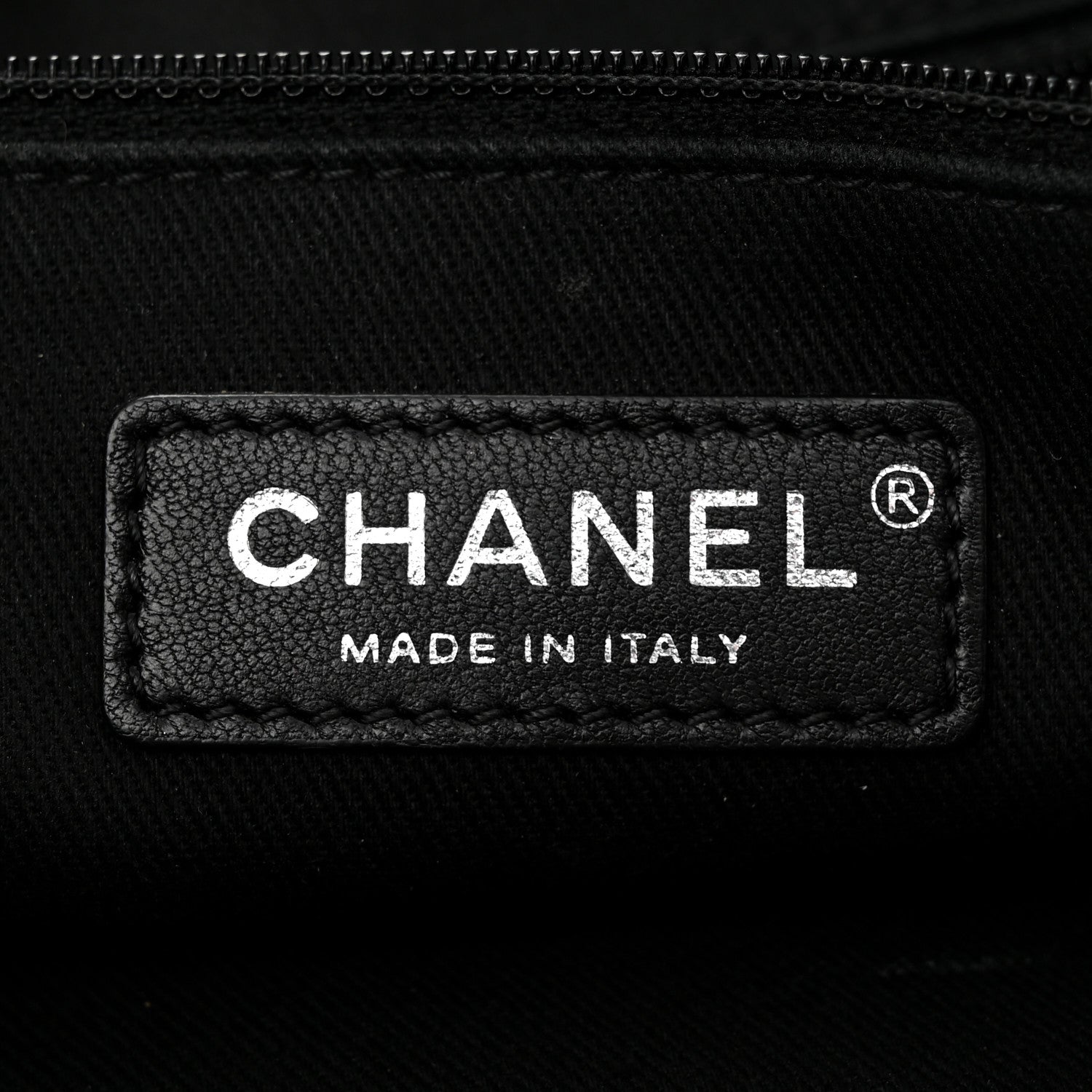 Chanel Canvas Rubber Airlines Large Zip Shopping Tote Black White Red 6 of 17