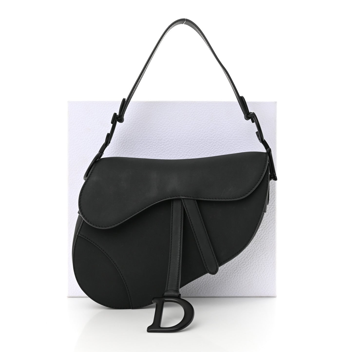 Ultra Matte Calfskin Saddle Bag Black