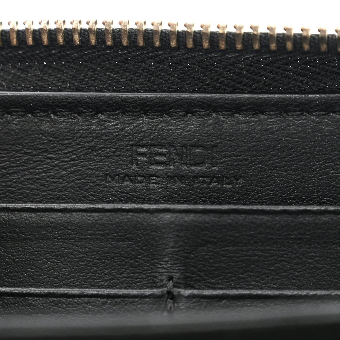 Vitello Century Metal Monster Eyes Zip Around Wallet Black