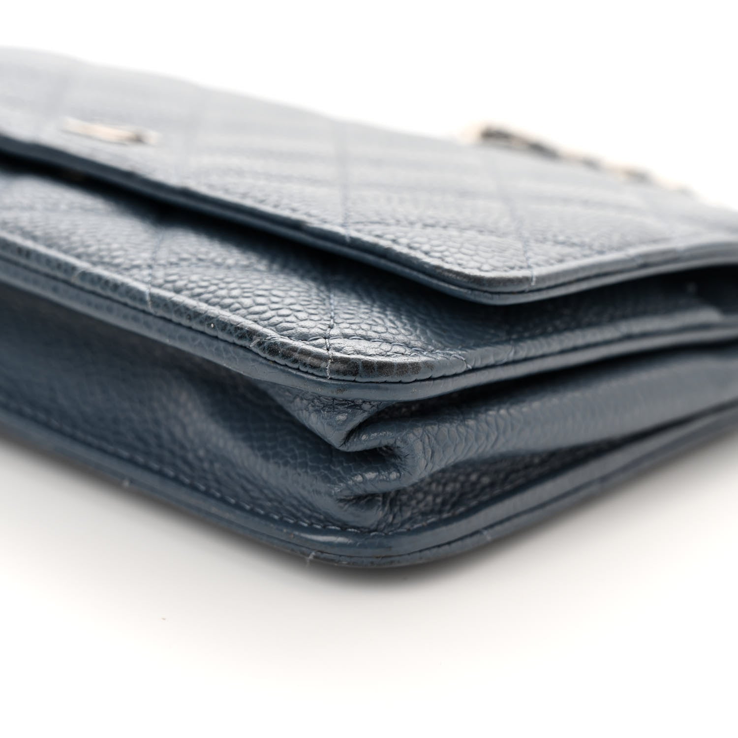 Chanel Caviar Quilted Wallet on Chain WOC Blue 11 of 14