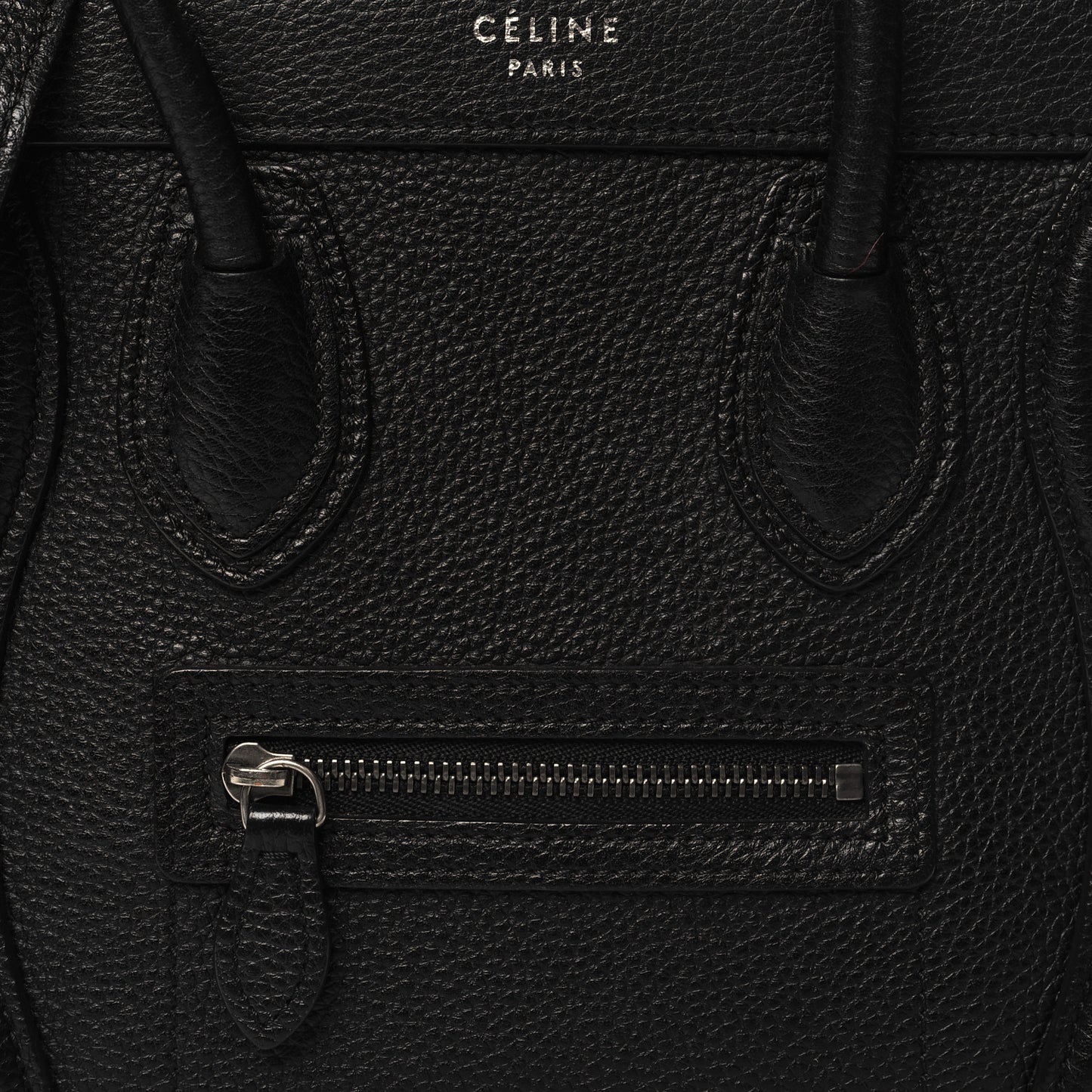 Drummed Calfskin Nano Luggage Black