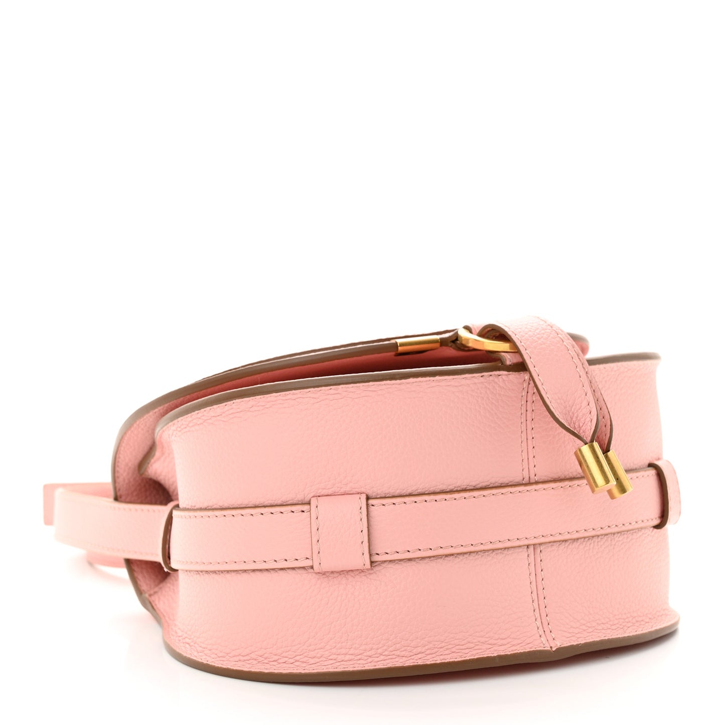 Grained Calfskin Small Marcie Saddle Bag Blossom Pink