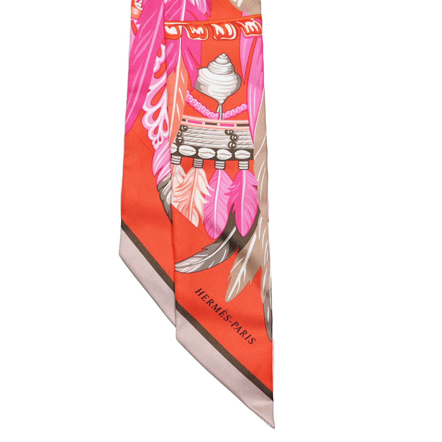 Silk La Danse Pacifique Twilly Orange Fuchsia Kaki