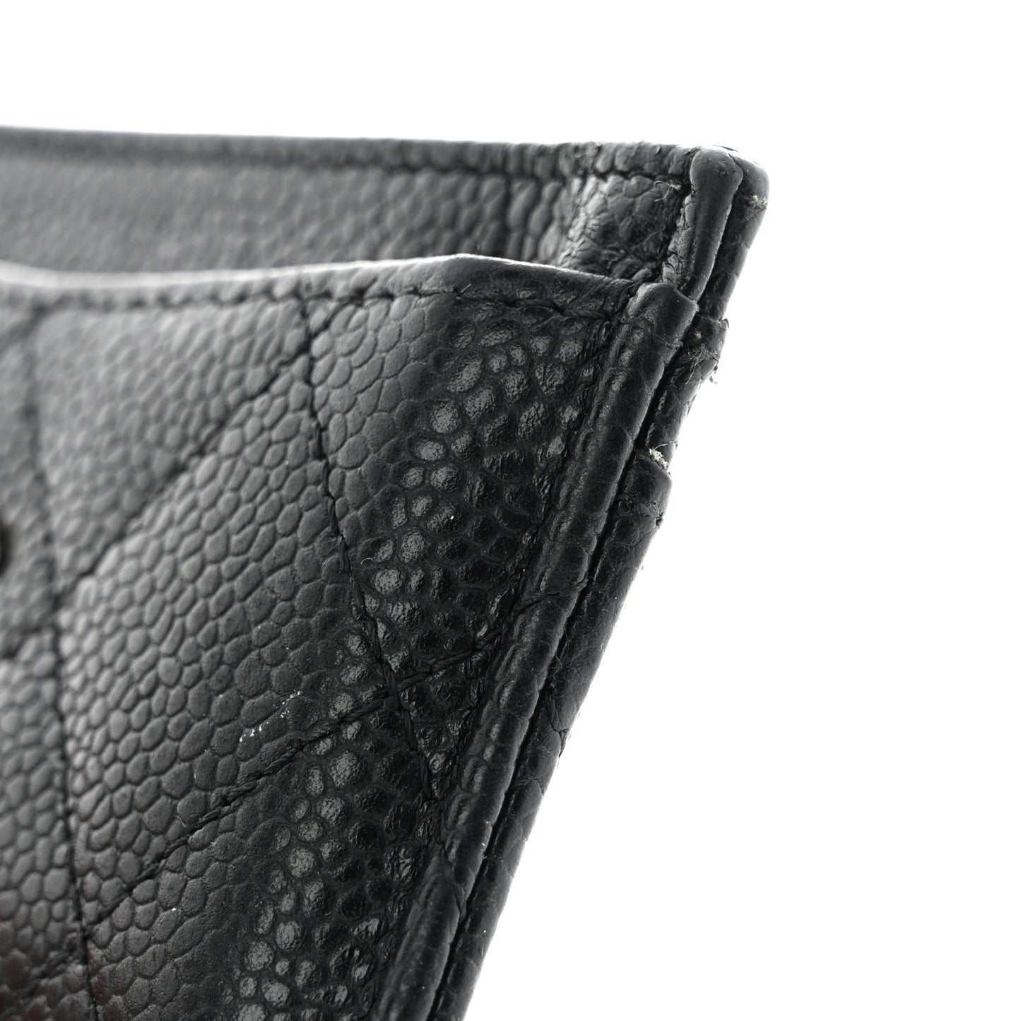 Caviar Quilted Card Holder Black