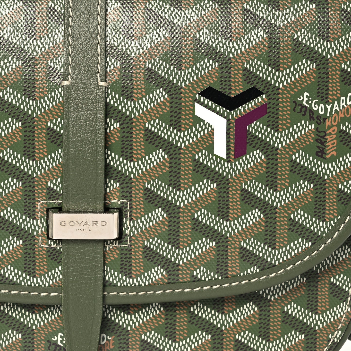 Goyardine Belvedere PM Messenger Bag Kaki
