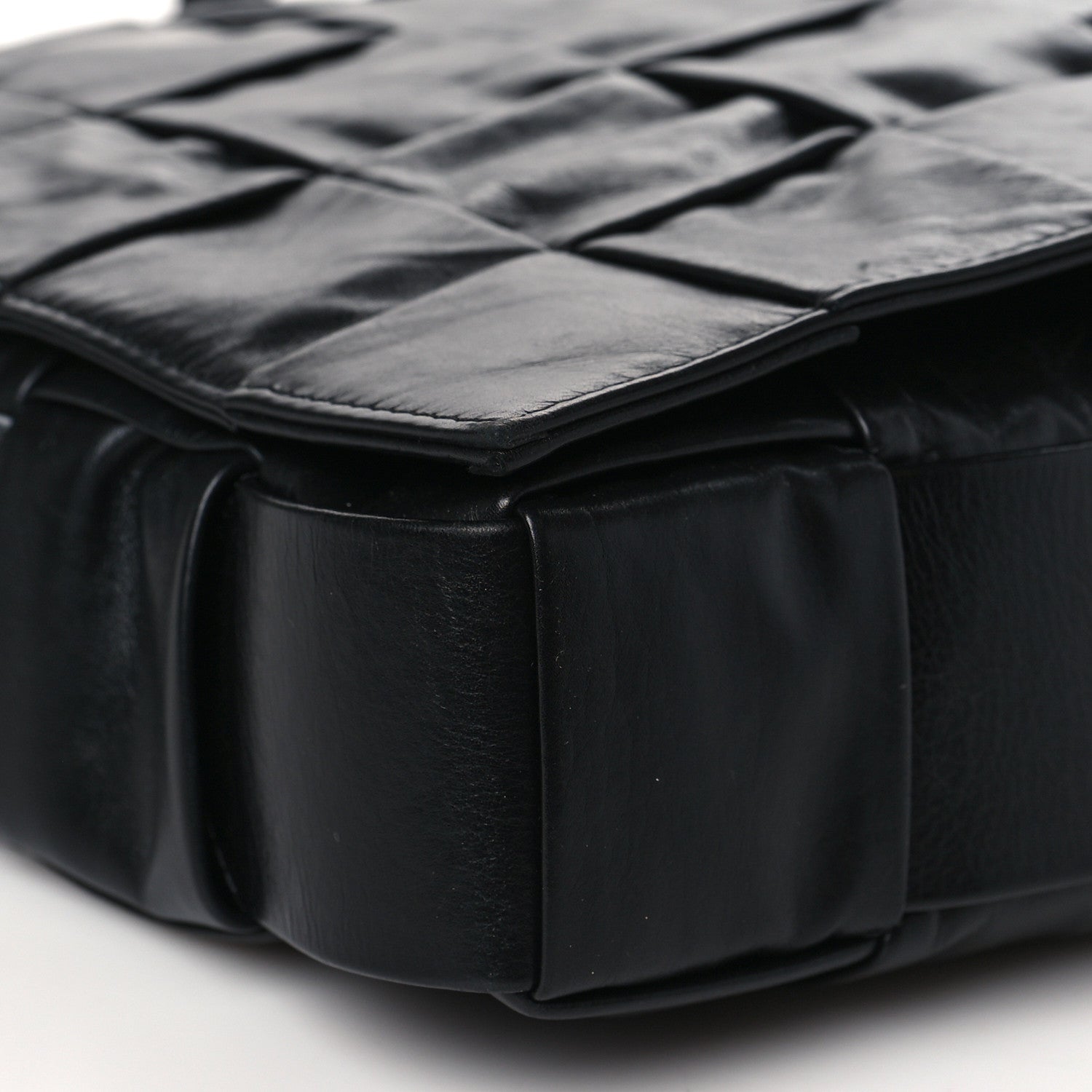 Bottega Veneta Paper Calfskin Maxi Intreccio Large Cassette Crossbody Bag Black 7 of 8