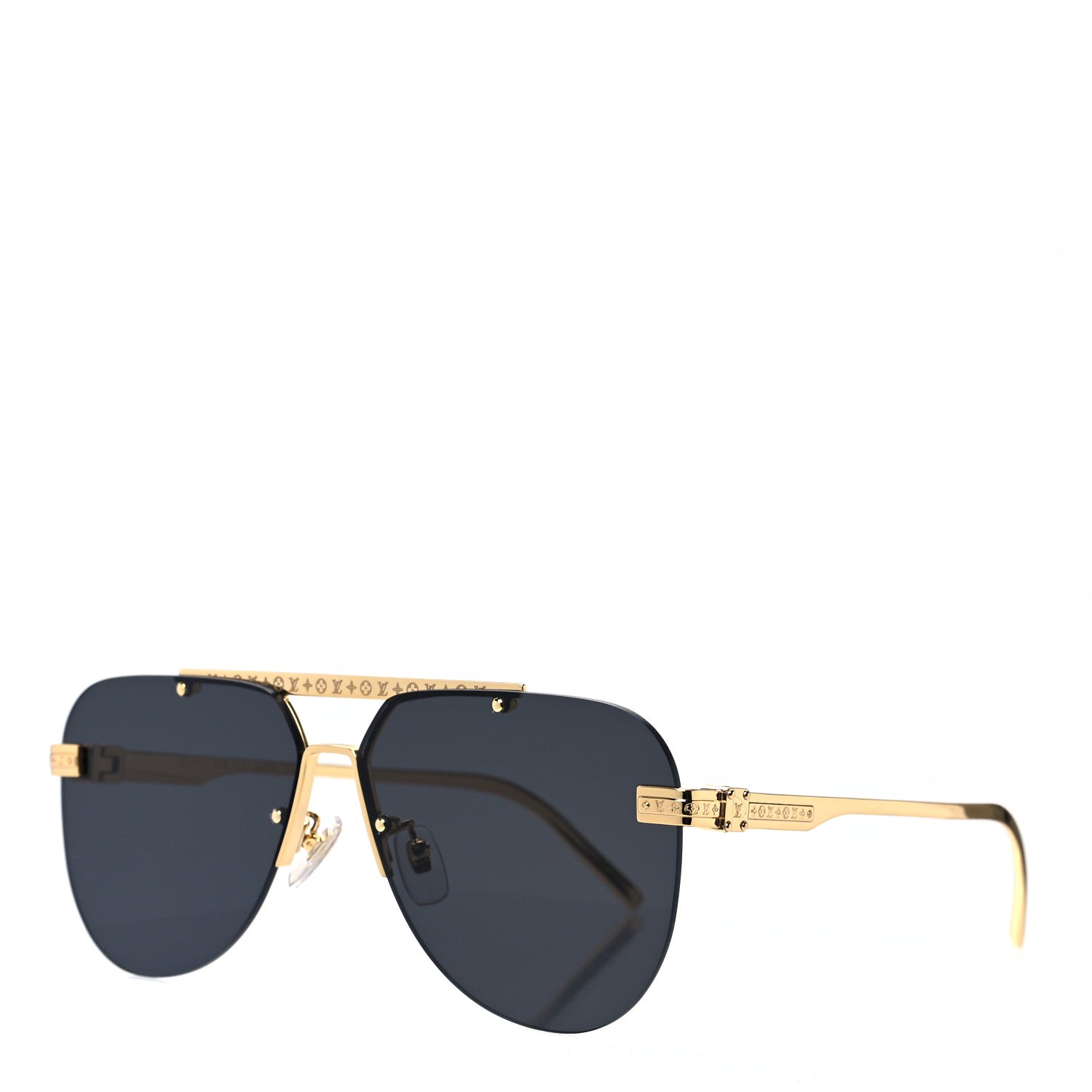 Louis Vuitton Metal LV Ash Sunglasses Z1261E Gold 1197444