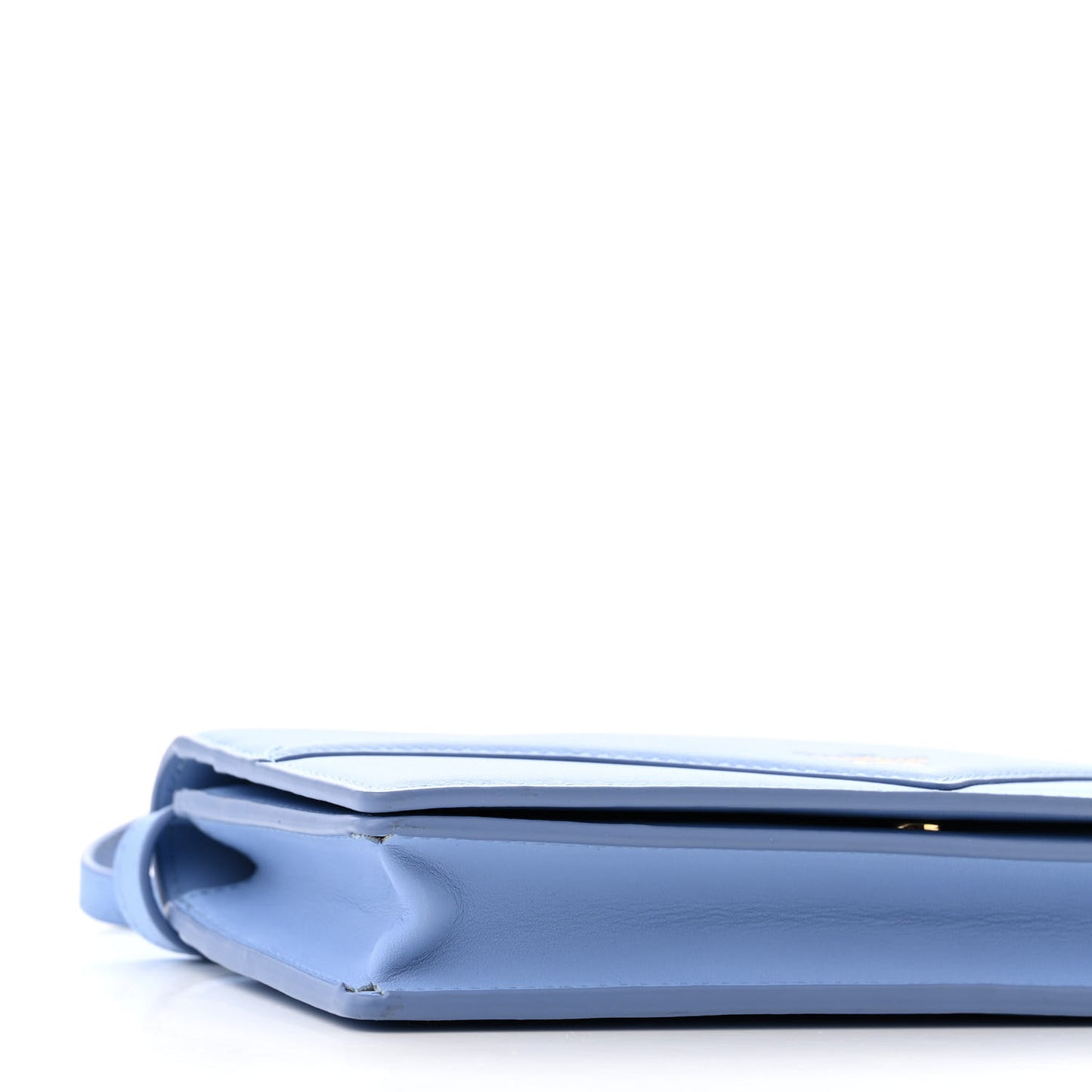 Calfskin Large Diamond Wallet On Chain Blue