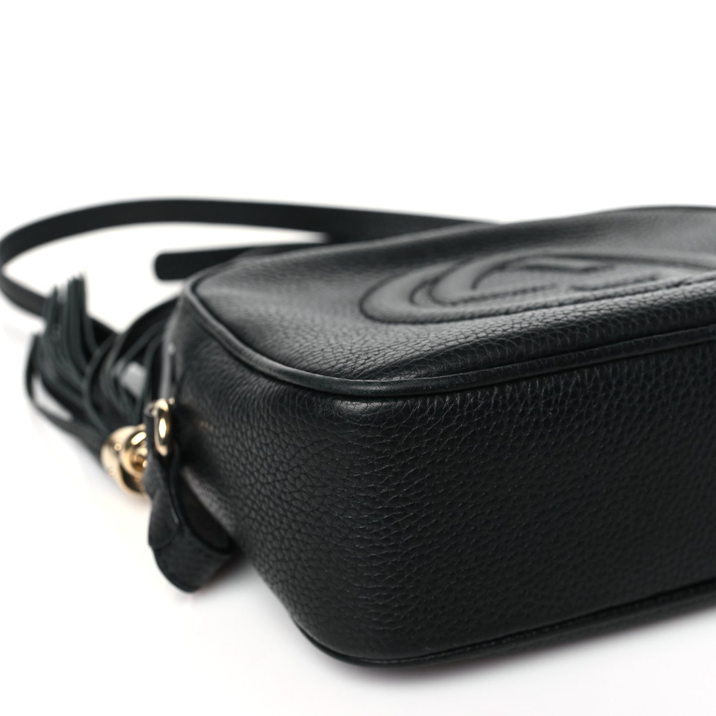 Pebbled Calfskin Small Soho Disco Bag Black