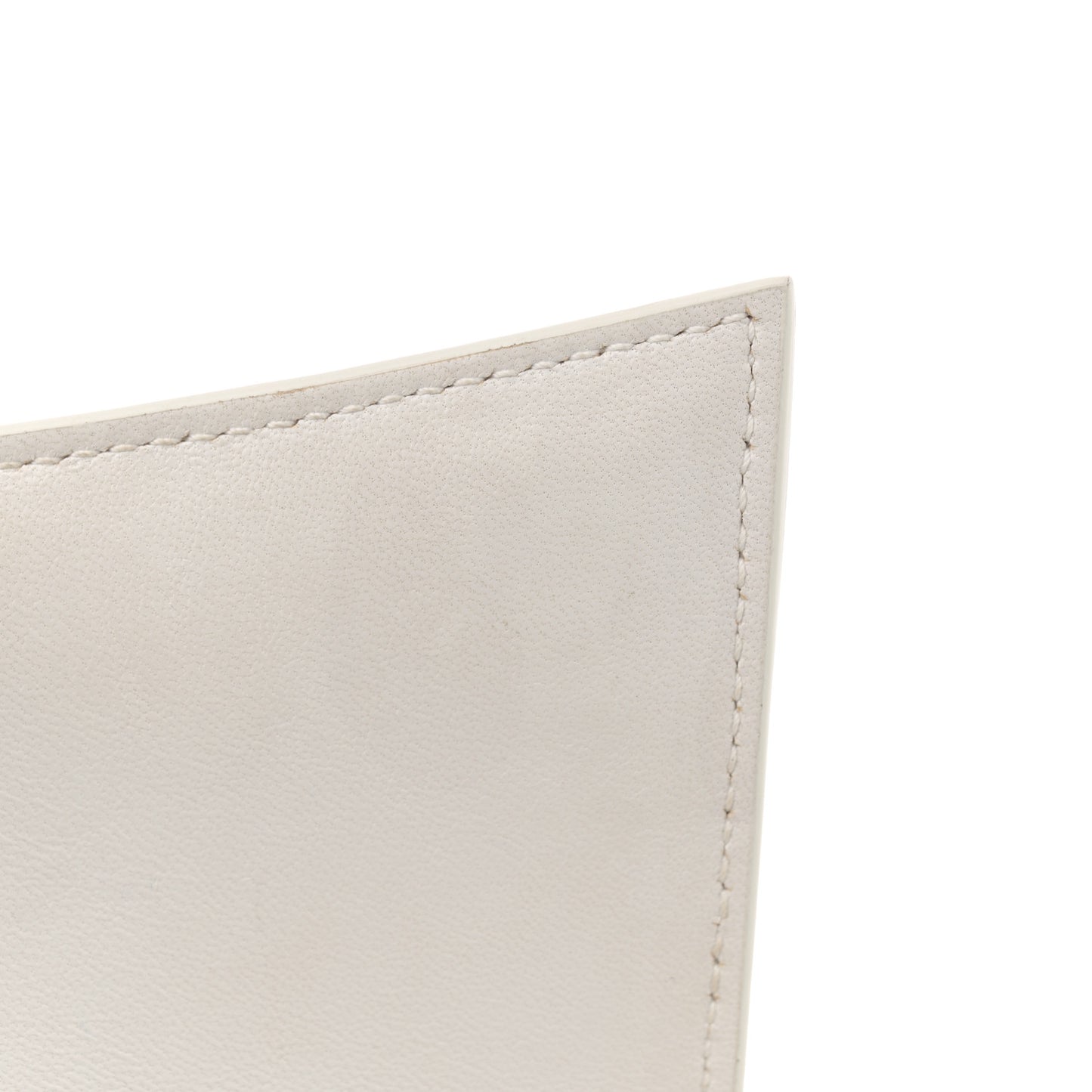 Grained Calfskin Small Hourglass Top Handle Bag White