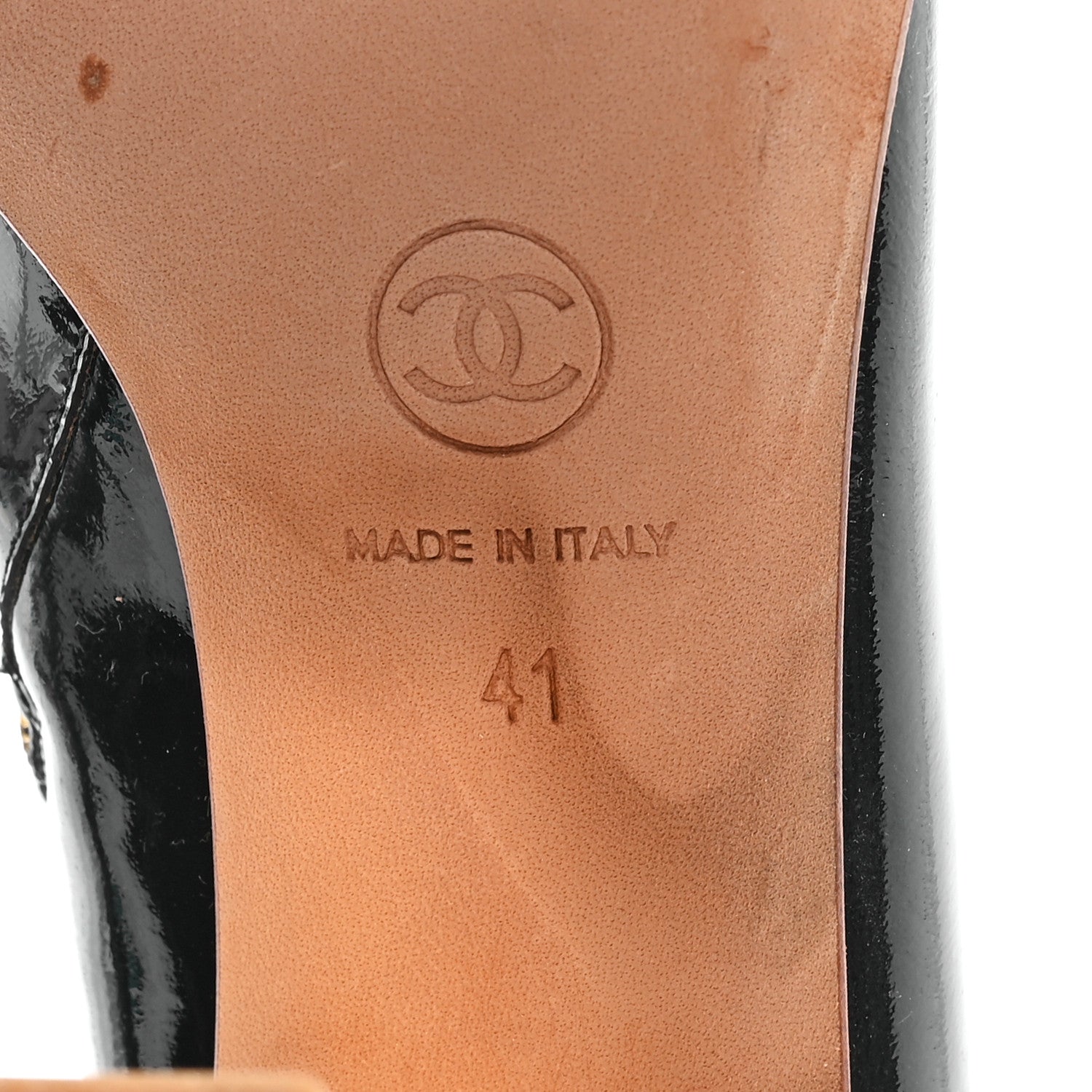 Chanel Patent Calfskin Peep Toe Short Ankle Boots 41 Black Gold 7 of 9