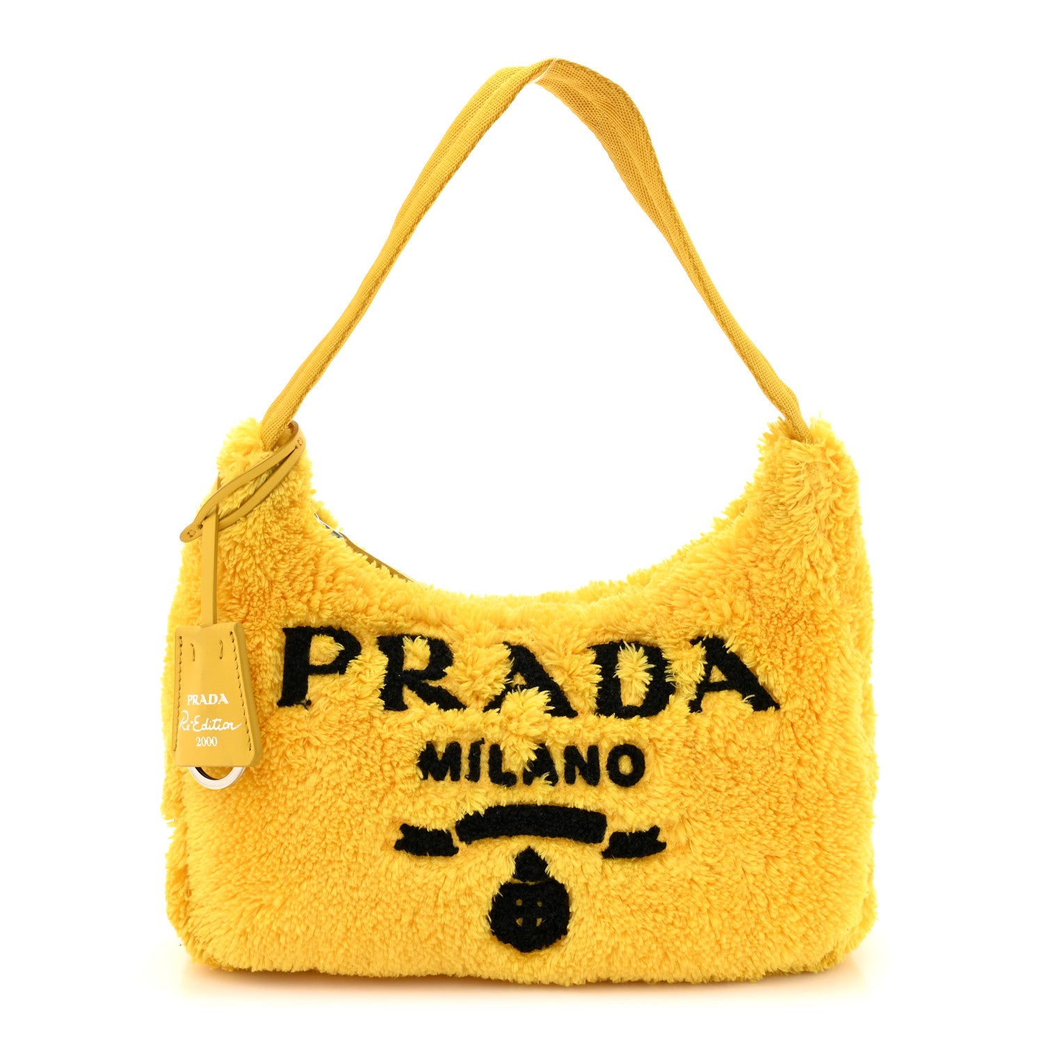 Prada Terry Cloth Mini Re-Edition 2000 Bag Giallo Black 1828961