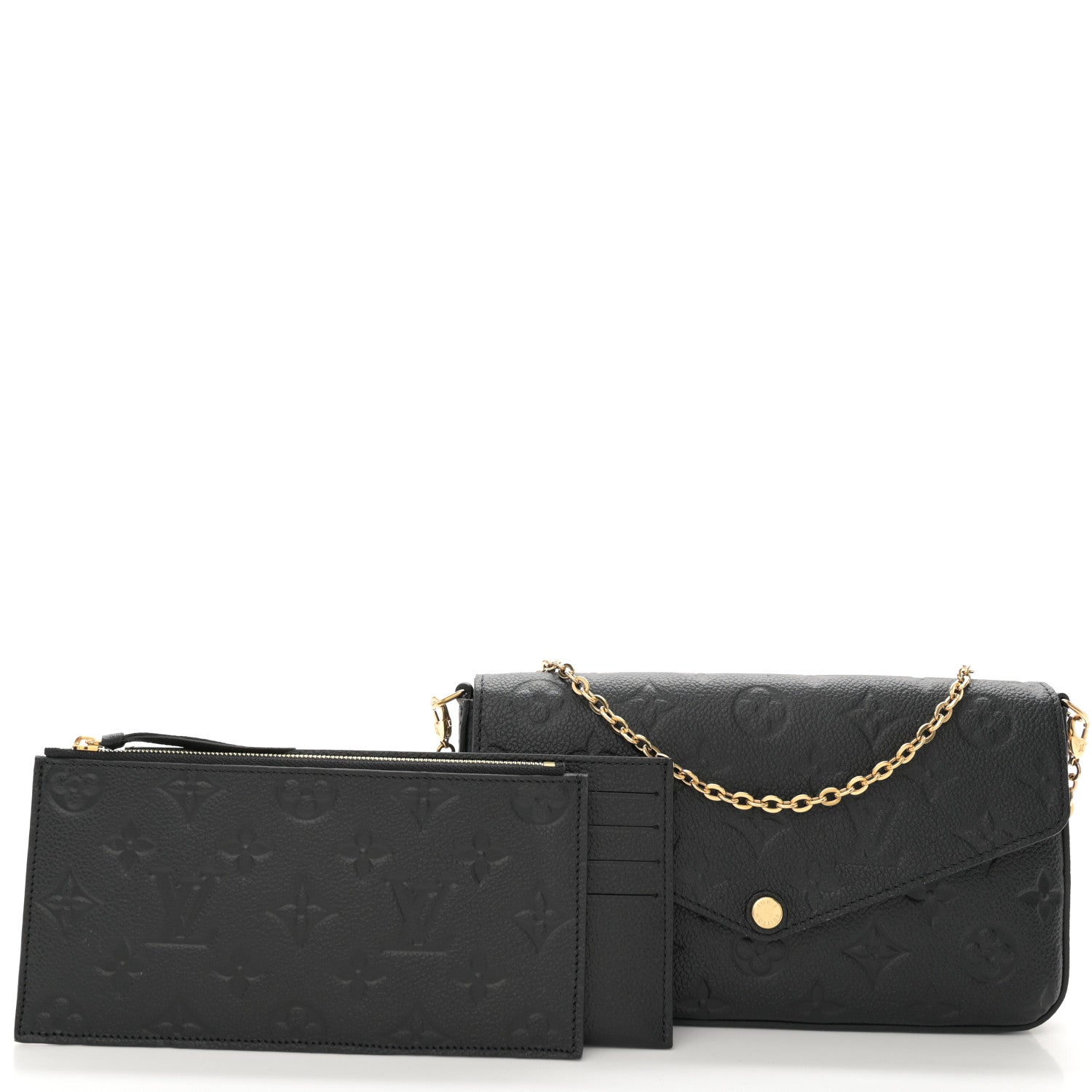 Louis Vuitton Empreinte Pochette Felicie Chain Wallet Black 3 of 10