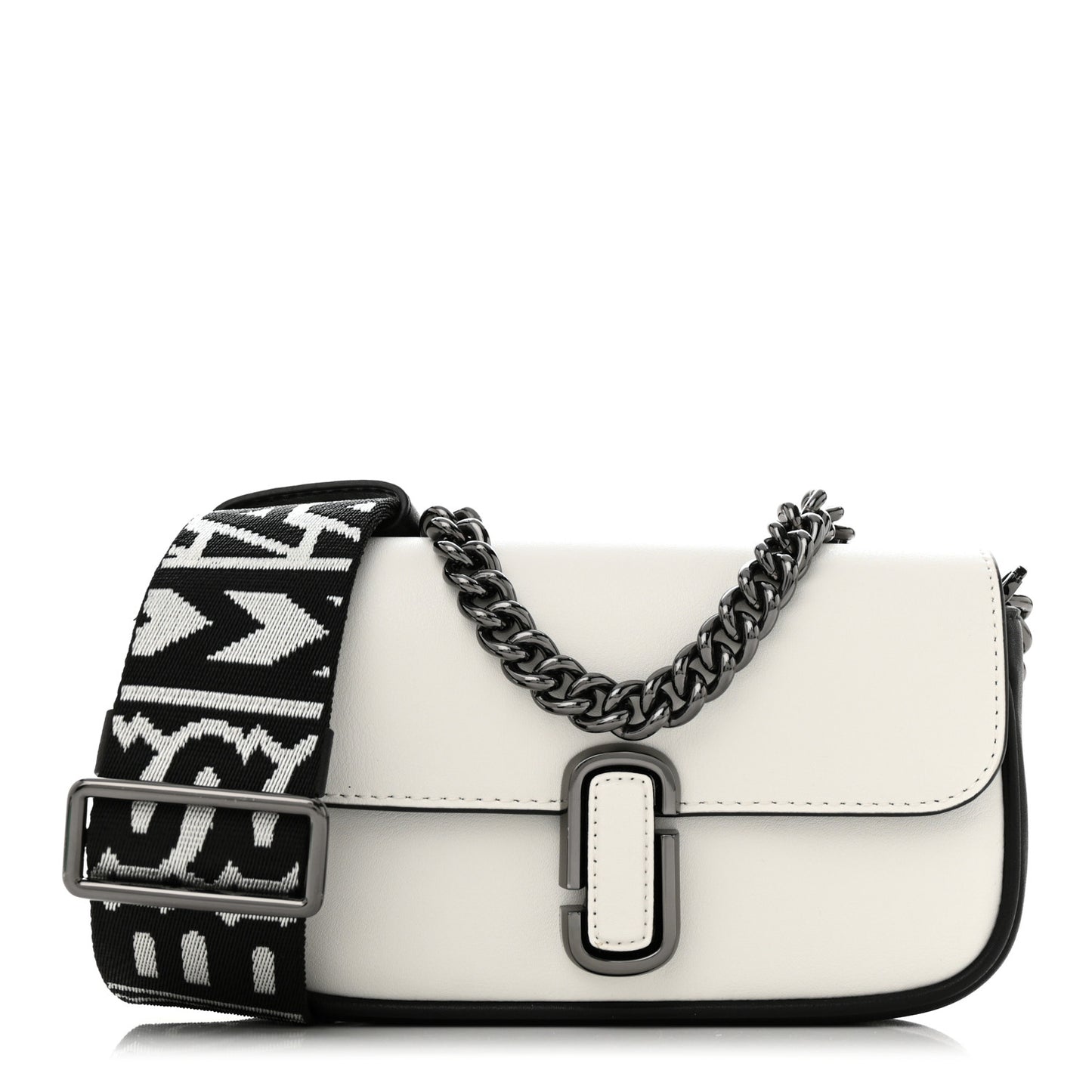 Lambskin J Marc Mini Shoulder Bag White Black