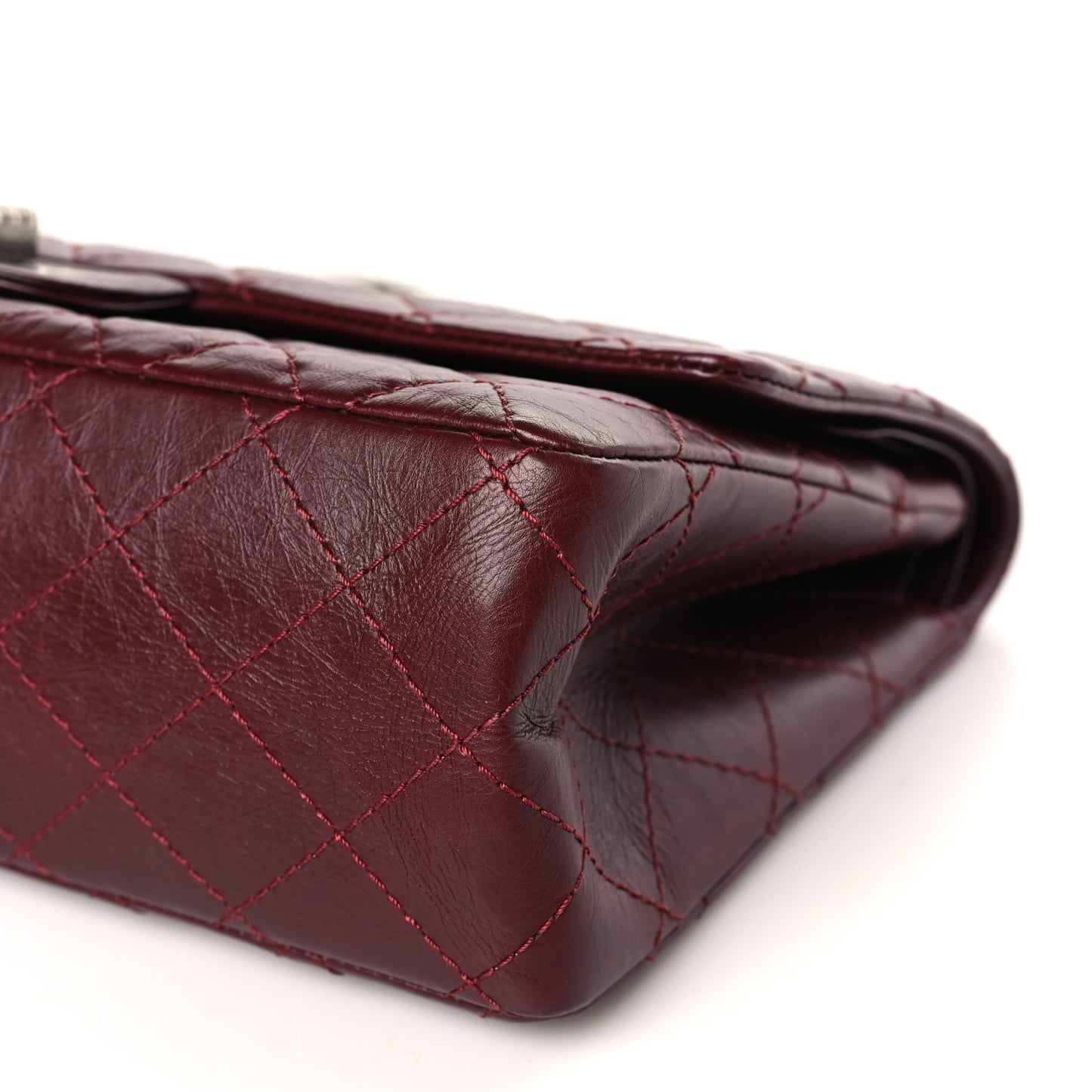 Aged Calfskin Quilted 2.55 Reissue 226 Flap Dark Burgundy