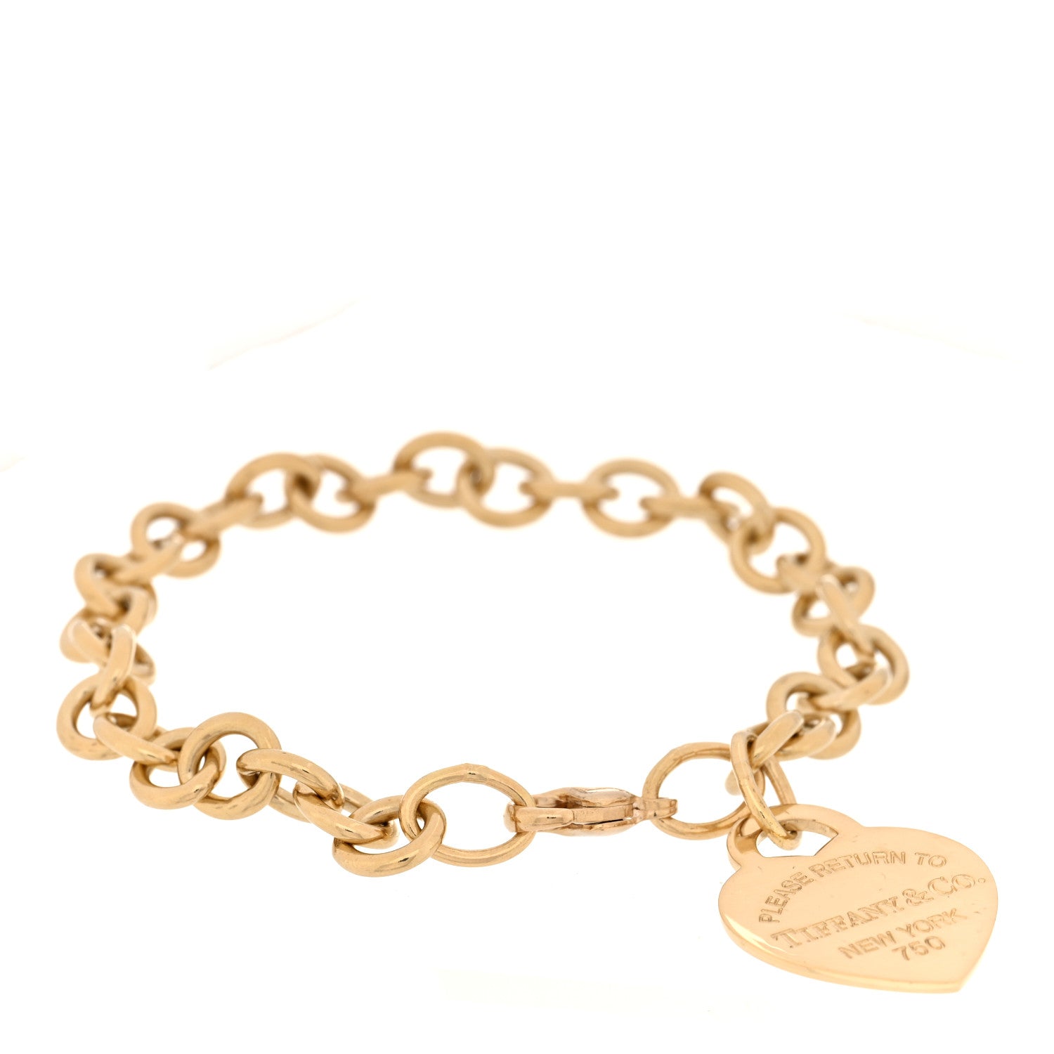 Tiffany 18K Yellow Gold Return To Tiffany Heart Tag Charm Bracelet
