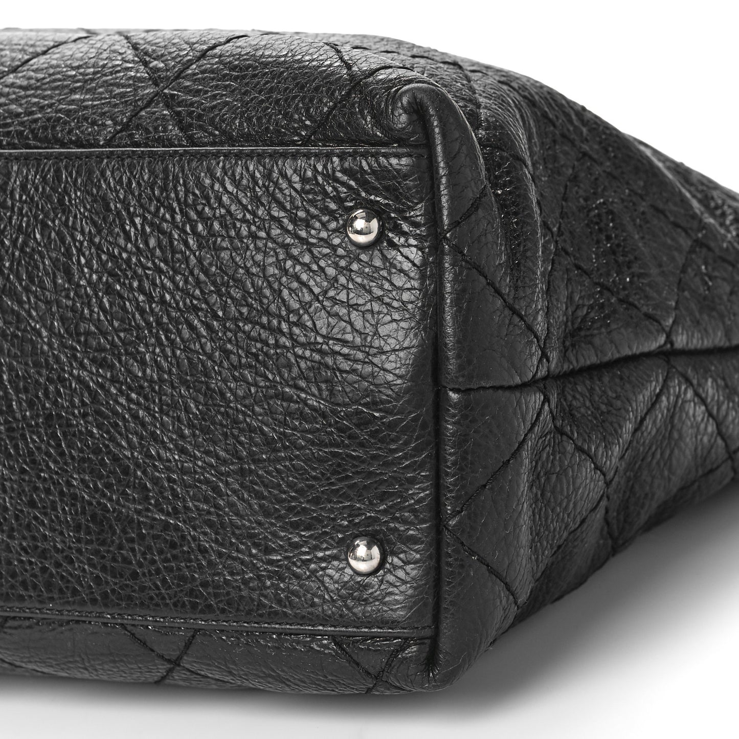 Glazed Calfskin Large On The Road Tote Black