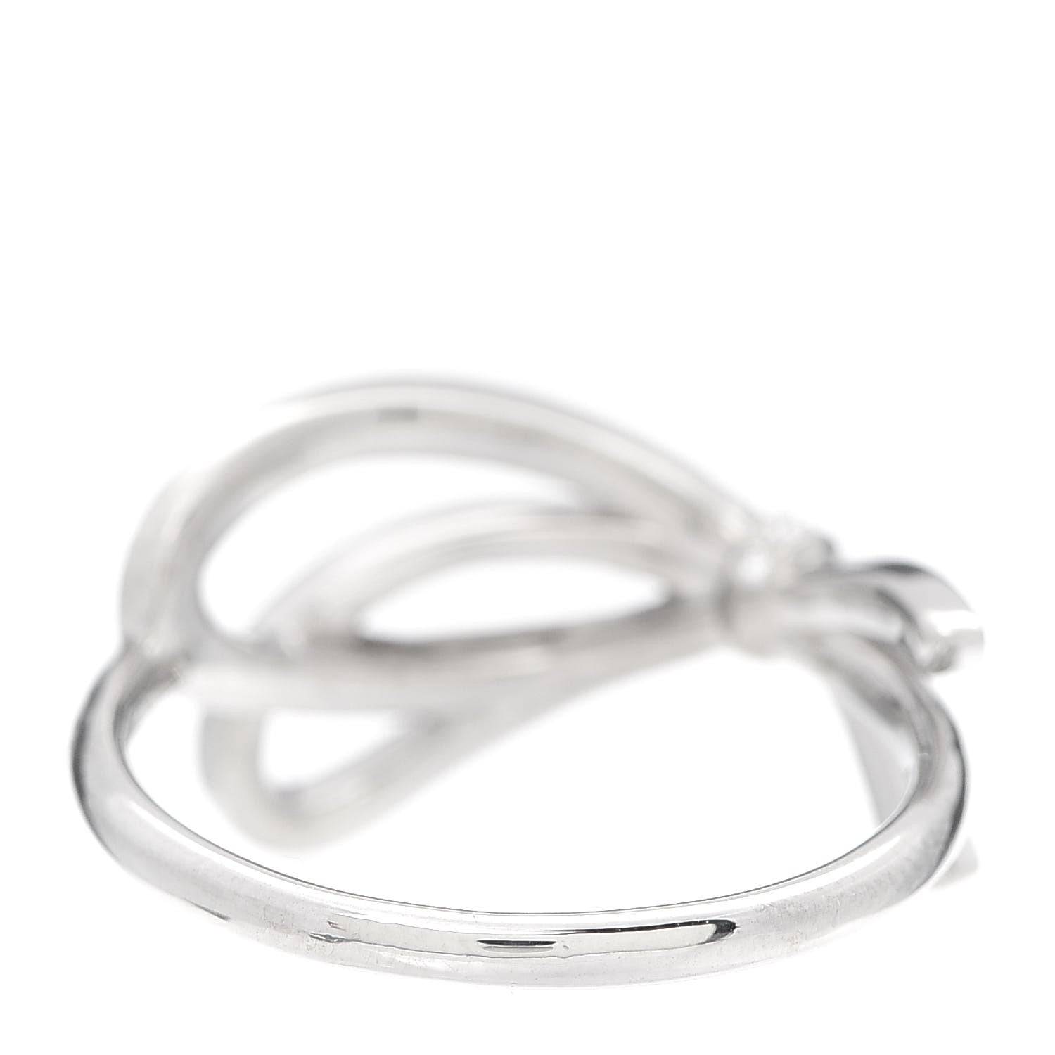 Tiffany 18K White Gold Diamond .40ct Bow Ring 53 6.5 3 of 6