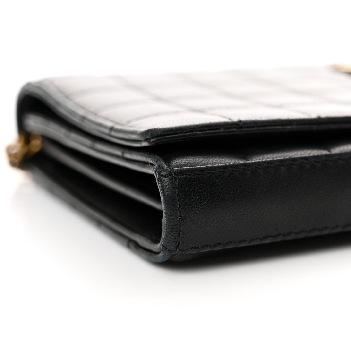 Lambskin Carre Quilted Cassandre Chain Wallet Black