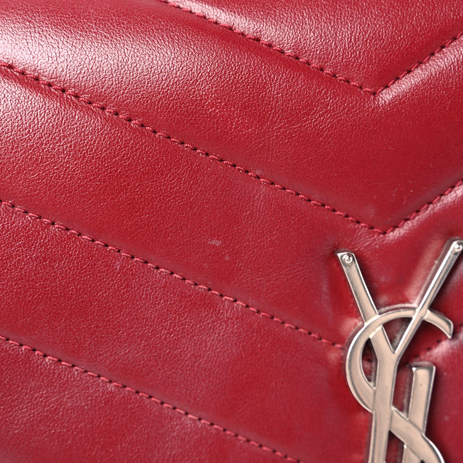 Saint Laurent Calfskin Y Quilted Monogram Medium Loulou Chain Satchel Palissandre 28 of 28