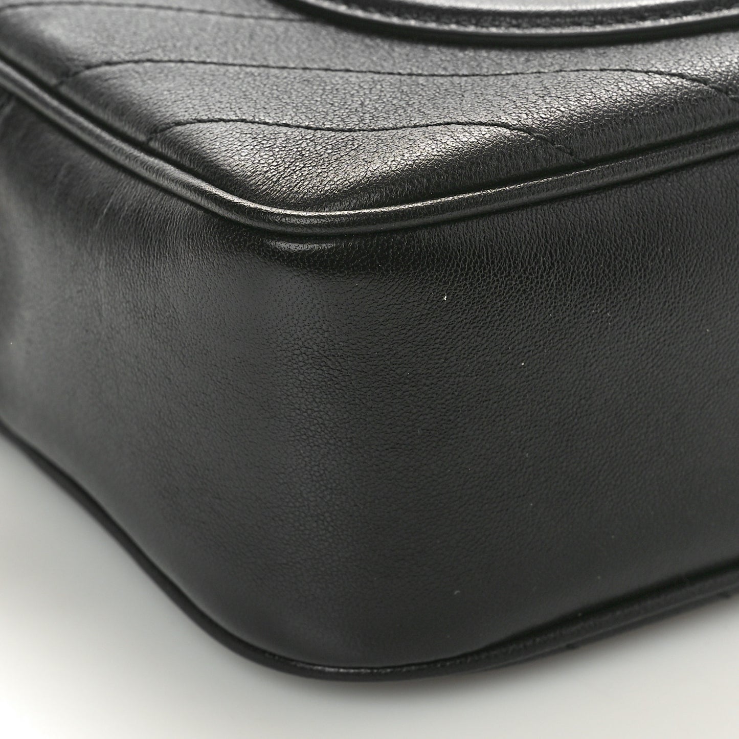 Sakai Be Green Calfskin Diagonal Stitched Small Blondie Shoulder Bag Black