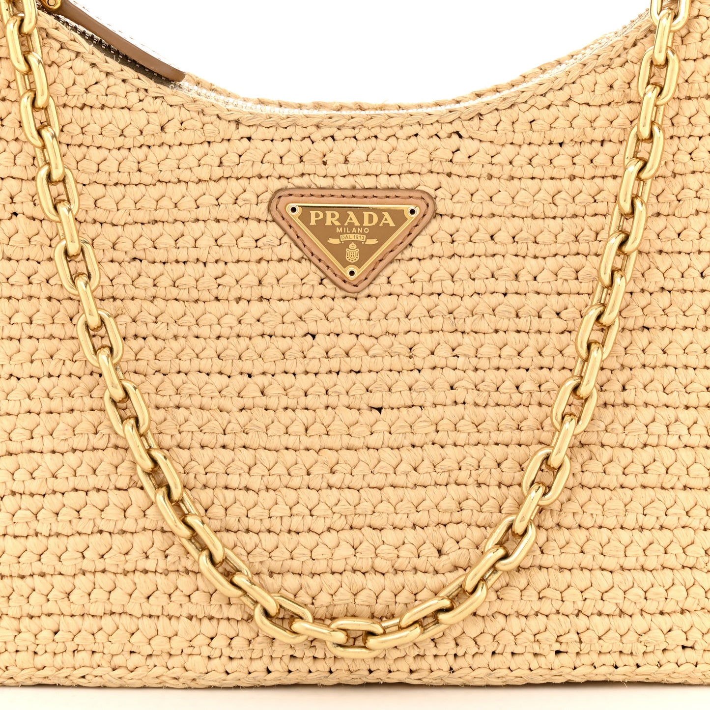 Yarn Raffia Effect Crochet Re-Edition 2005 Shoulder Bag Naturale