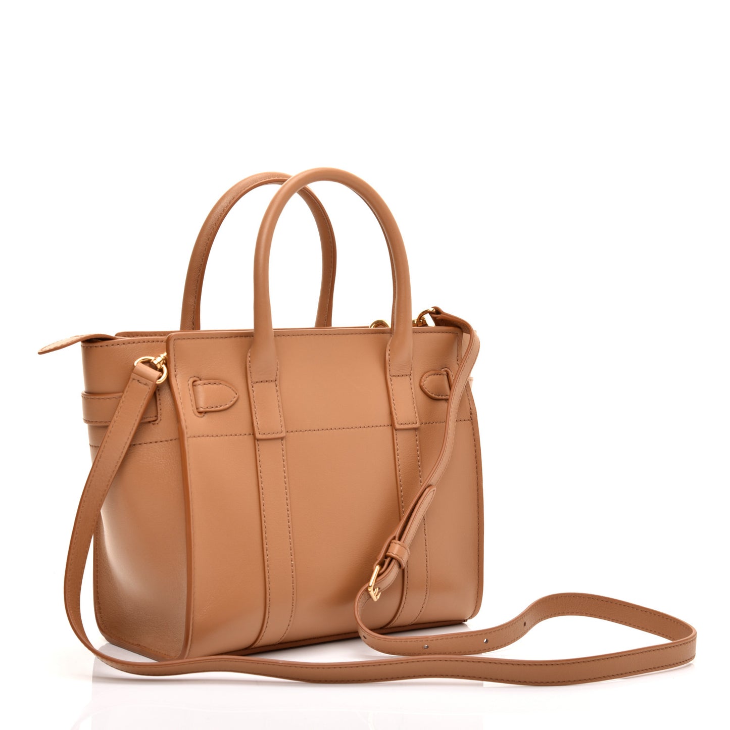 Silky Calfskin Small Bayswater Zip Tote Golden Yellow
