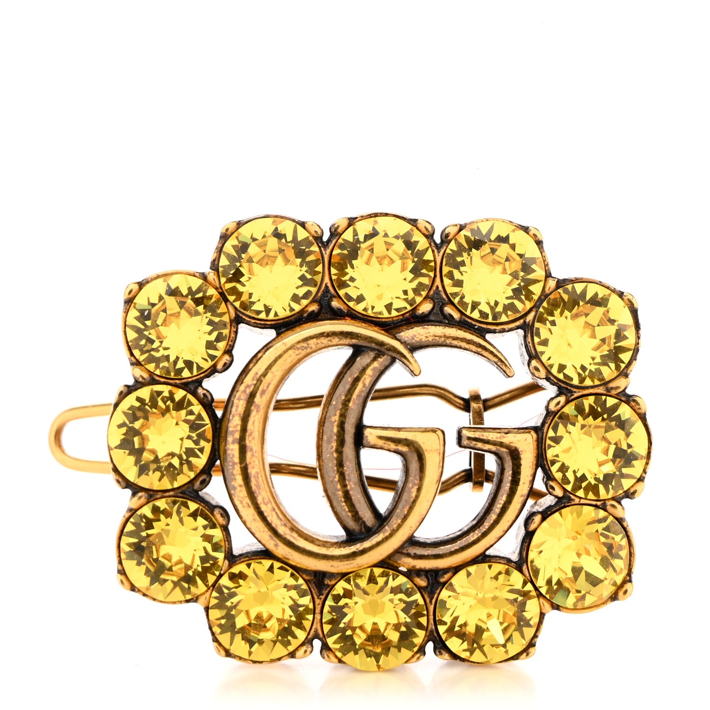 Crystal GG Hair Clip Aged Gold Yellow