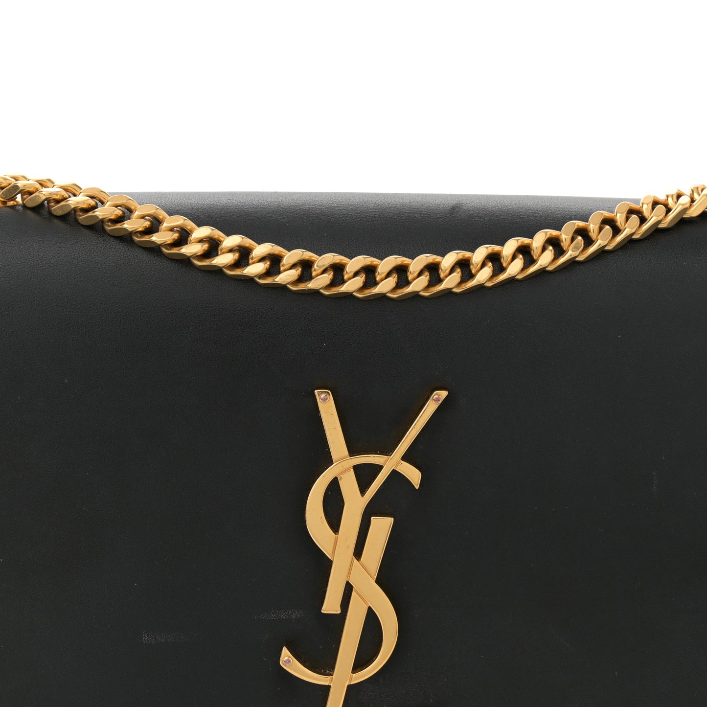 Calfskin Small Classic Monogram Kate Tassel Satchel Black