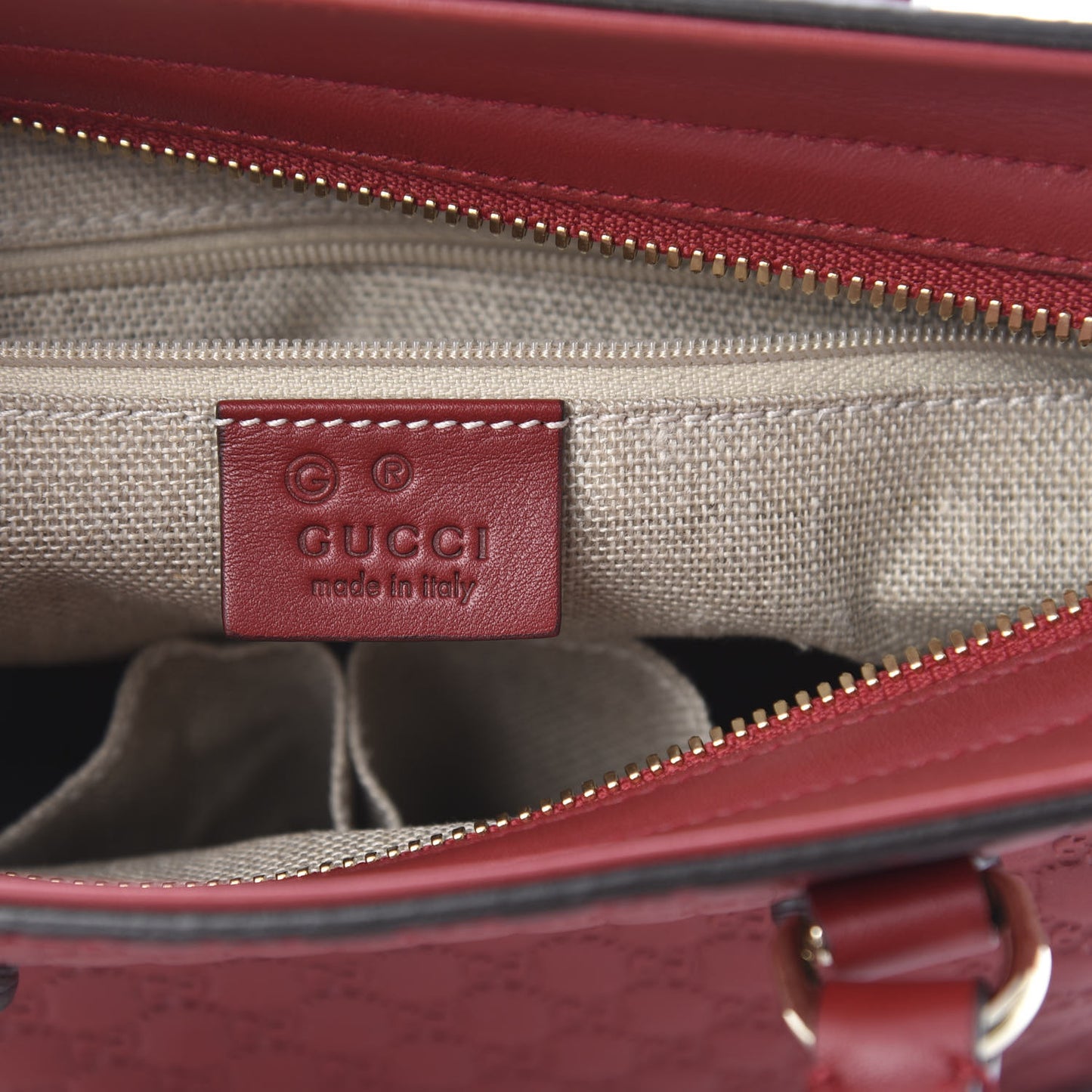Microguccissima Small Bree Tote Red