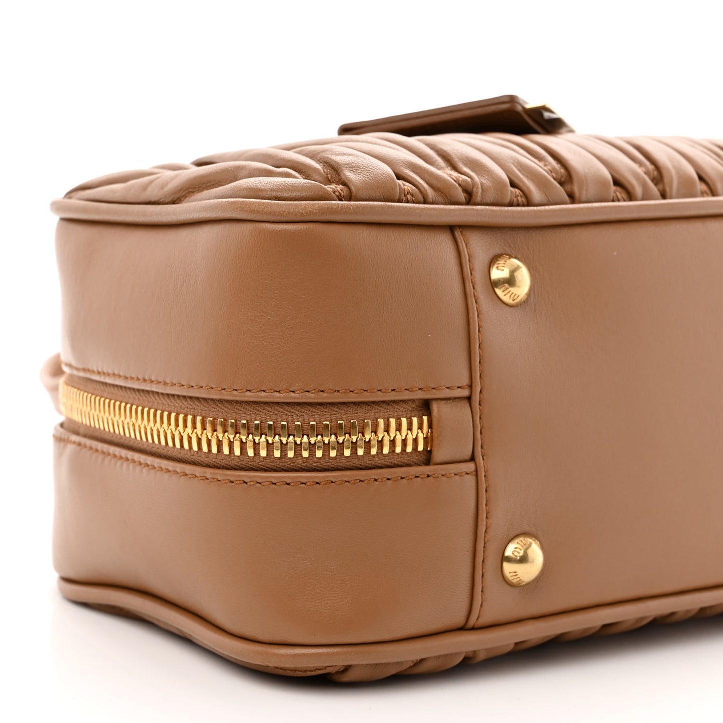 Nappa Matelasse Large Arcadie Top Handle Bag Caramel